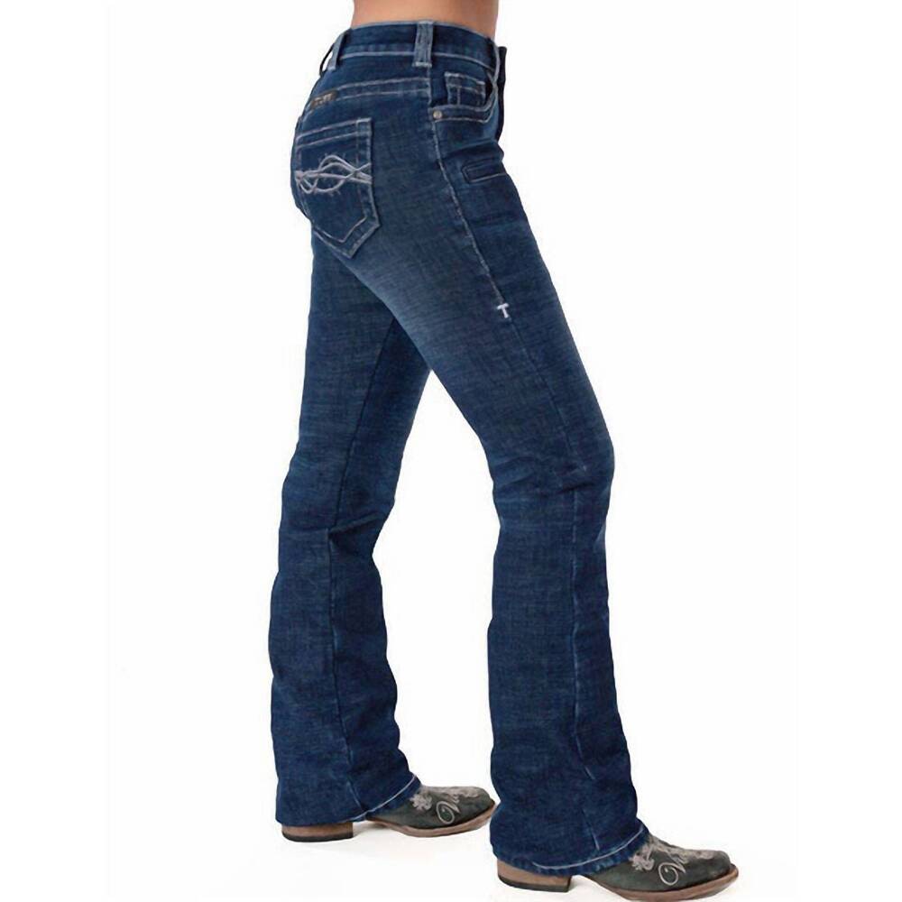 NEW COWGIRL TUFF women's dfmi flannel winter jeans in medium wash
